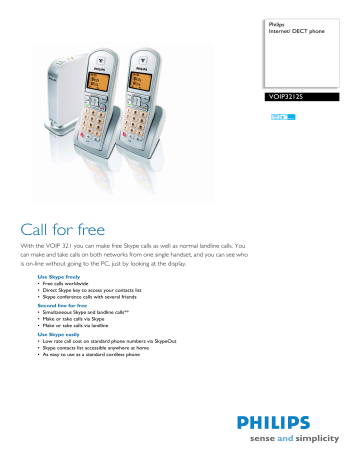 Philips VOIP3212S Cordless Telephone User manual | Manualzz