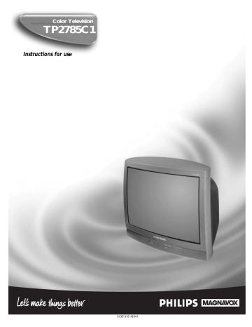 Philips TP2785C1 CRT Television User manual | Manualzz
