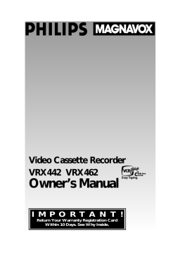 Philips VRX462 VCR Owner's Manual