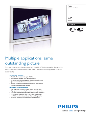 Philips BDS4621 Flat Panel Television User manual | Manualzz