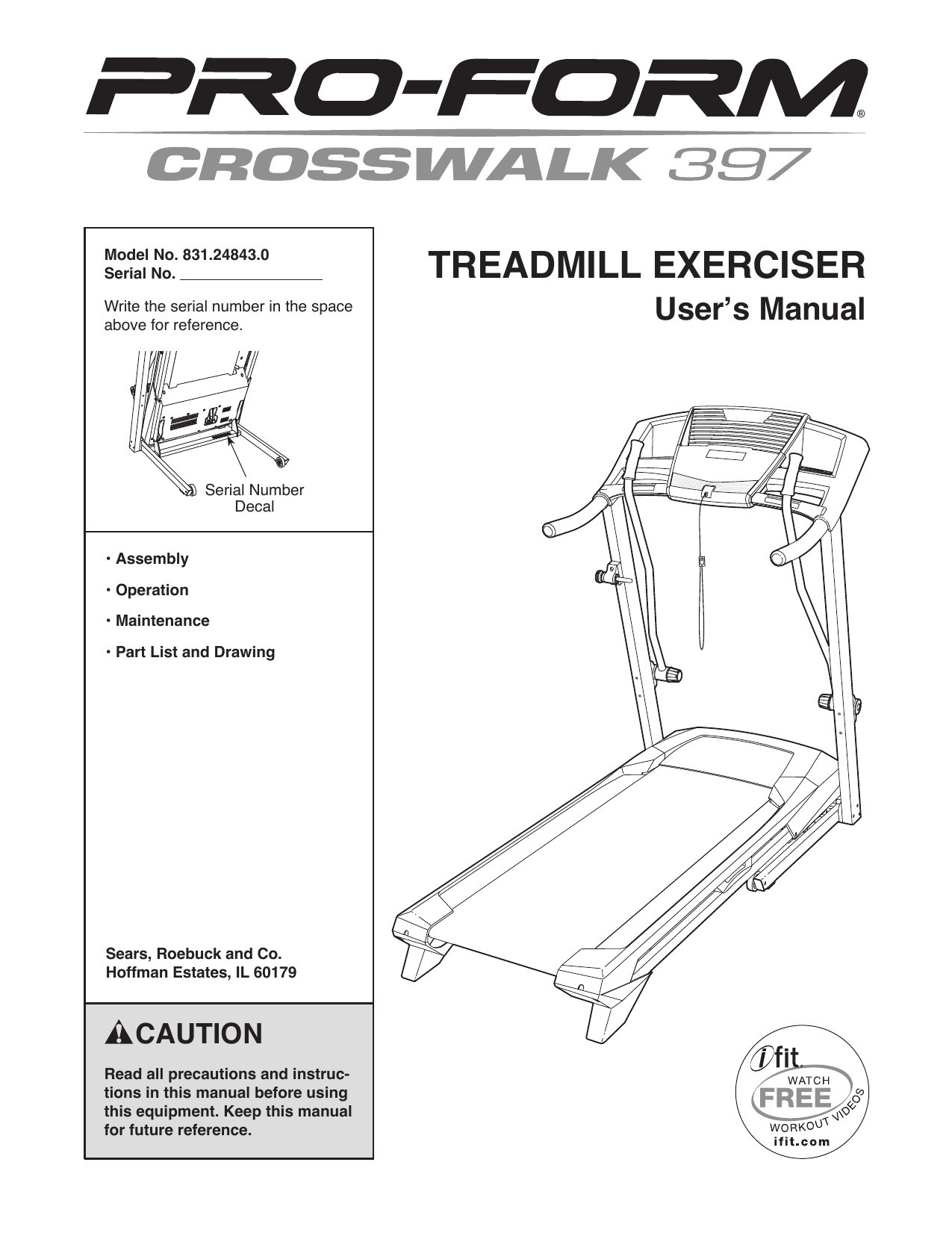 Proform crosswalk 397 manual new arrivals