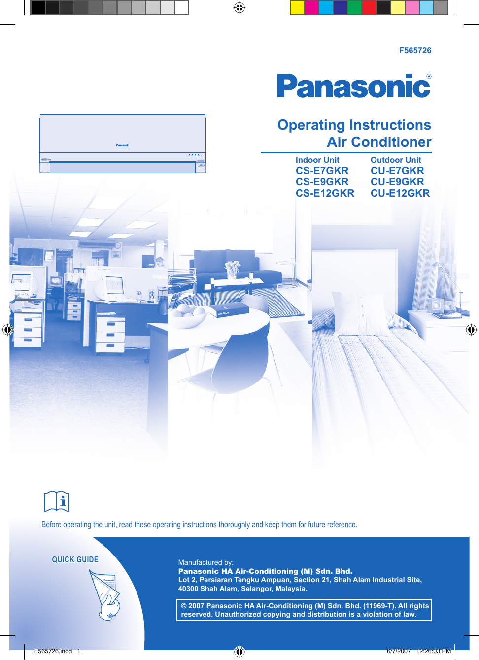 Panasonic Cu E12gkr Air Conditioner User Manual Manualzz