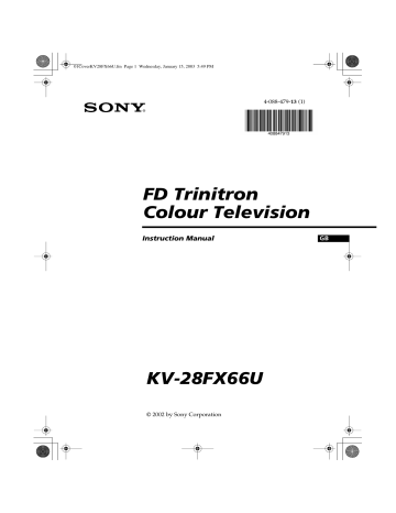 Sony KV-28FX66U CRT Television User manual | Manualzz