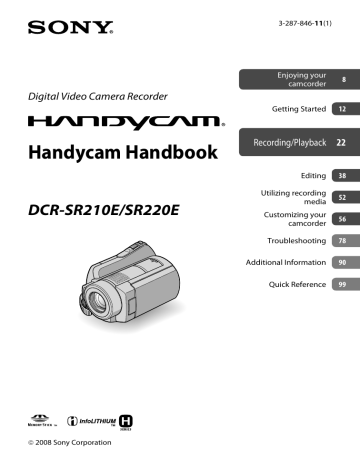 Sony DCR-SR210E Camcorder User manual | Manualzz