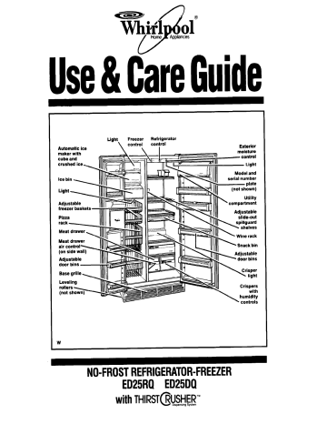 before using your refrigerator. Whirlpool ED25RQ, ED25DQ | Manualzz