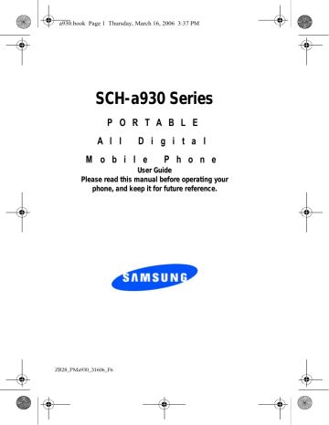 Samsung SGH-a930 Cell Phone User manual | Manualzz