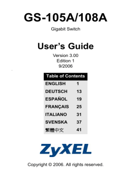 ZyXEL Communications GS-105A/108A Switch User manual