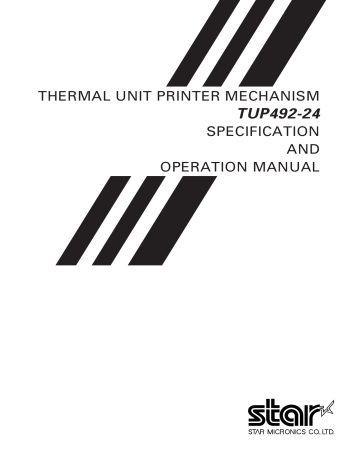 Serial Interface (RS-232C or RS-422A). Star Micronics TUP492-24 | Manualzz