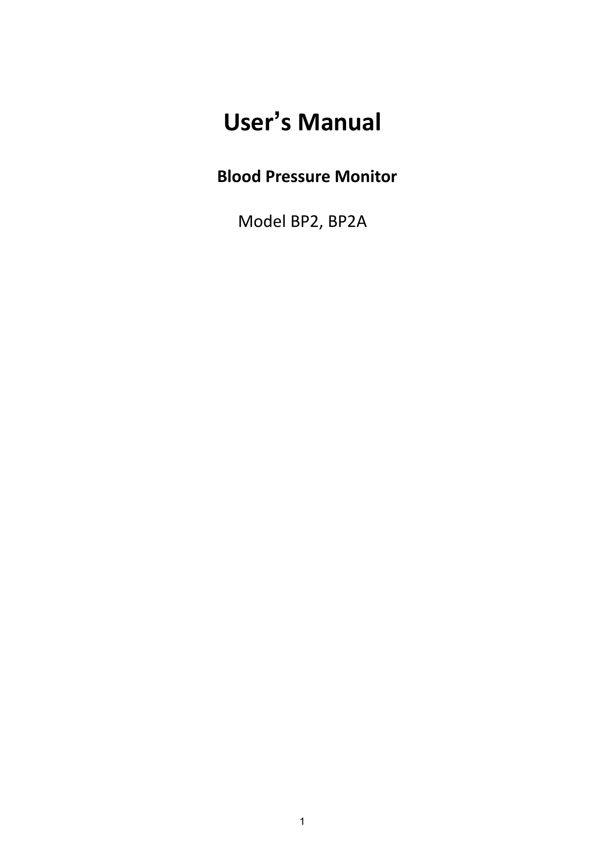 viatom BP2A Blood Pressure Monitor User Manual