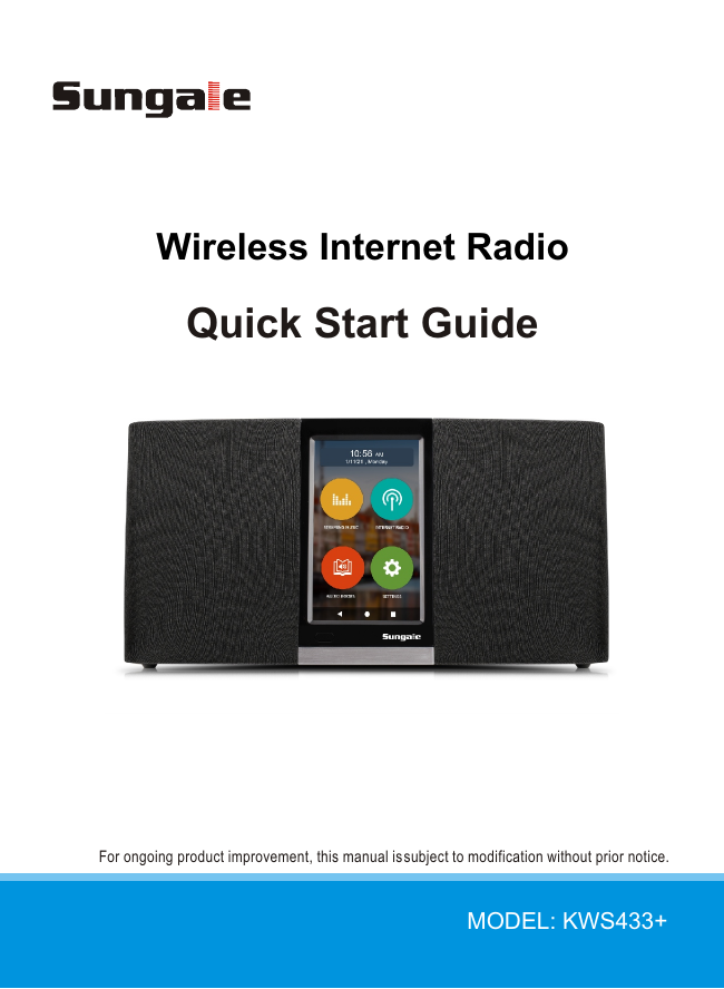 Sungale Wireless Internet Radio User Guide | Manualzz