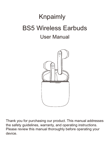 Knpaimly BS5 Wireless Earbuds User Manual Manualzz