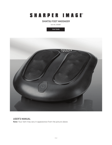 Sharper Image Shiatsu Foot Massager 205087 User Manual | Manualzz