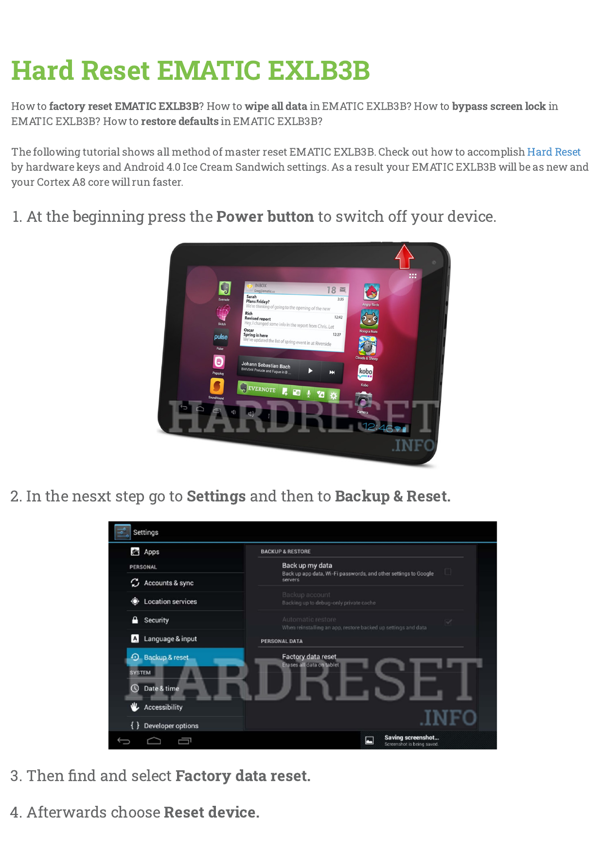 Hard Reset Ematic Exlb3b Manualzz