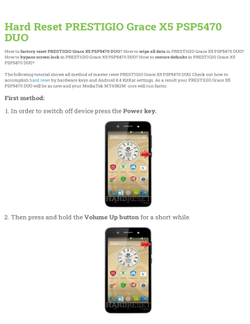 Prestigio как сделать hard reset