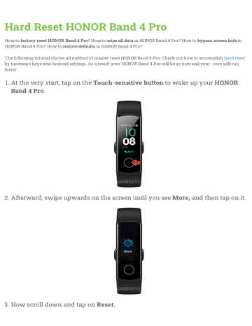 huawei band 3 pro reset button