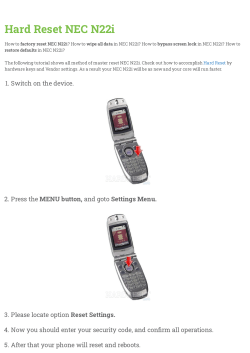 NEC N22i - Hard reset manual, User's Guide | manualzz.com