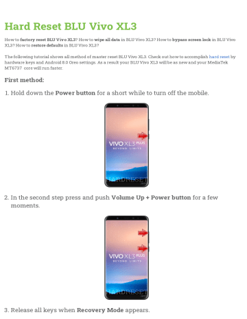 Blu Vivo Xl3 User Manual Manualzz
