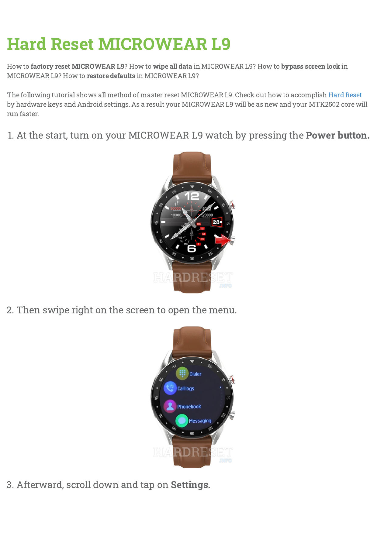 Microwear l9 2025 smartwatch manual