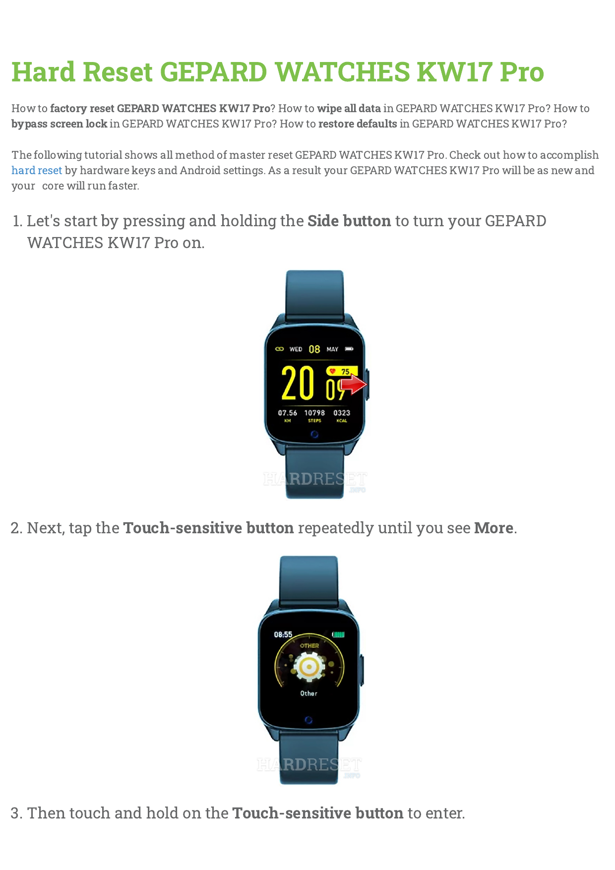 more pro watch manual