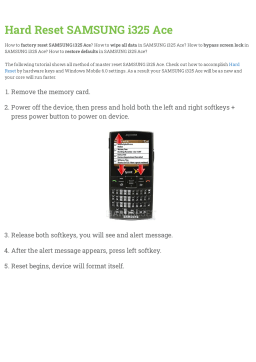 Hard Reset SAMSUNG i325 Ace