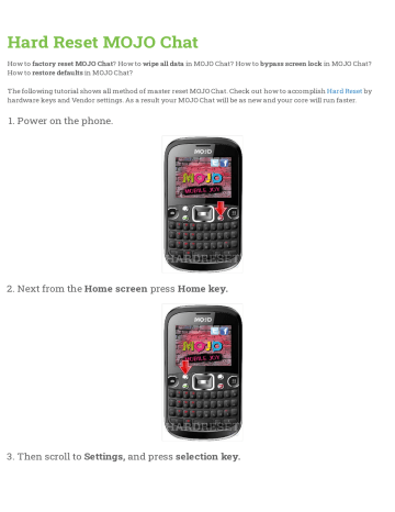 Hard Reset Mojo Chat Manualzz