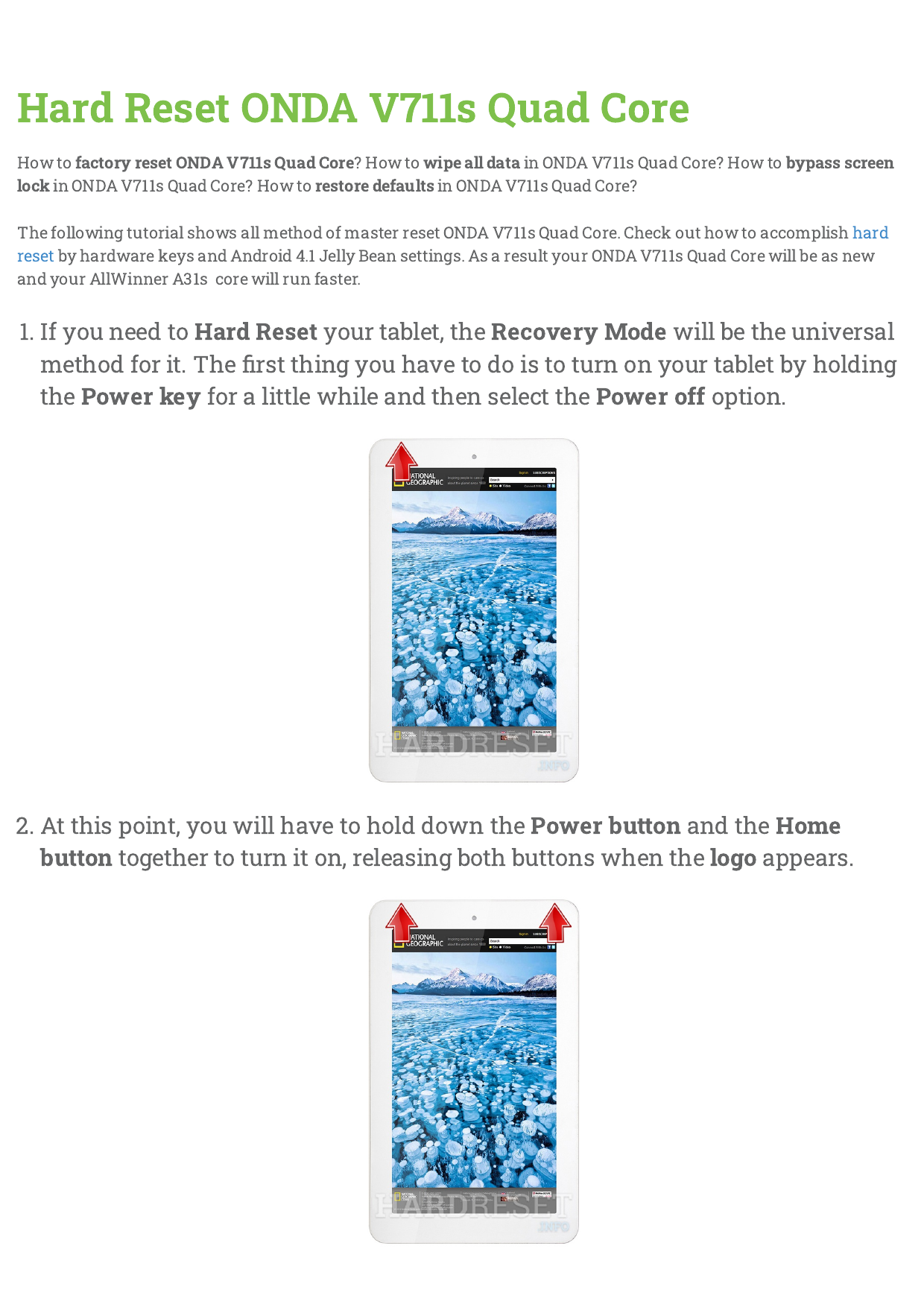 allwinner tablet factory reset