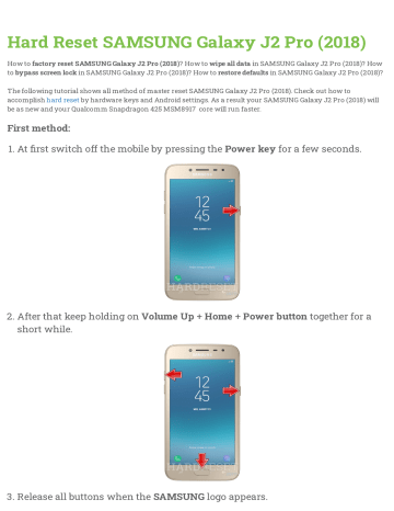 User Manual Hard Reset Samsung Galaxy J2 Pro 18 Manualzz
