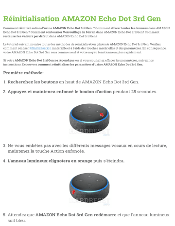 Comment réinitialiser un  Echo Dot 2 ou 3 