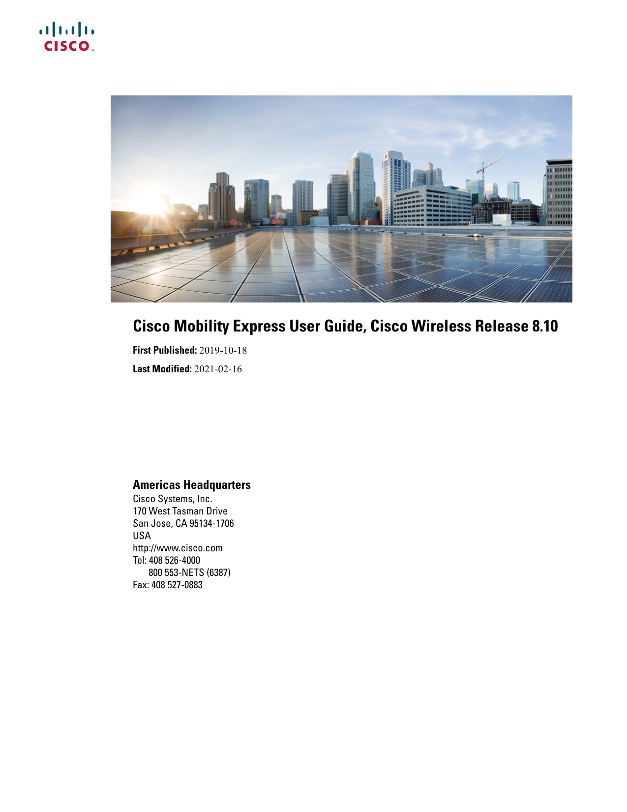 Cisco Mobility Express for Aironet Access Points User Guide | Manualzz