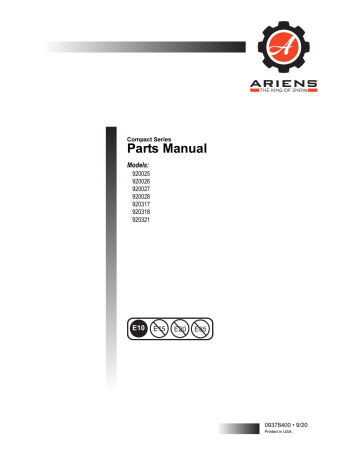 Ariens 920028 COMPACT TRACK 24 用户手册 | Manualzz