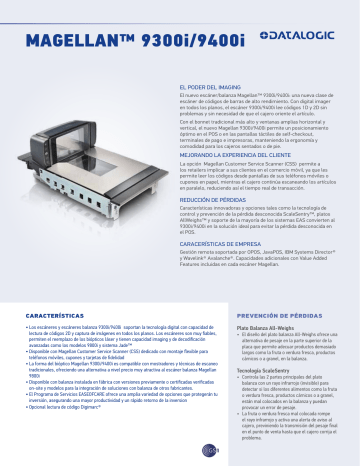 Datalogic Magellan 9300i Multi-Plane Imaging Scanner/Scale Ficha de ...