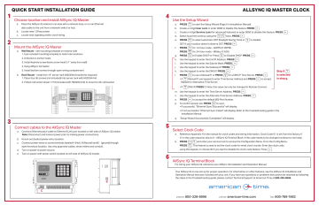 American Time AllSync IQ Master Clock Installation manual | Manualzz