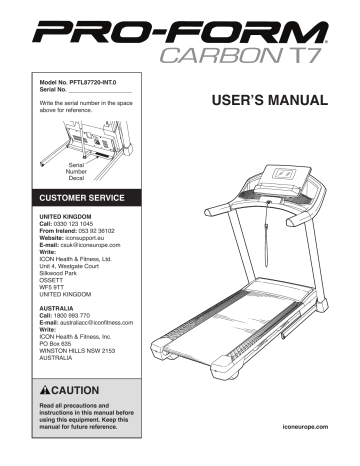 Proform 11.0 2024 tt treadmill manual