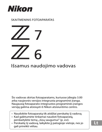 Nikon Z 6 Vartotojo Vadovas Manualzz