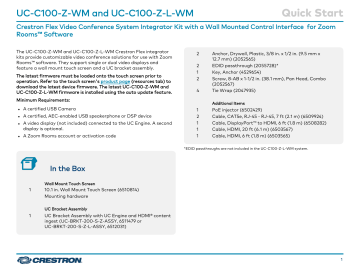 Crestron UC-C100-Z-L-WM Quick Start | Manualzz