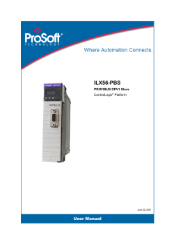 ProSoft Technology ILX56-PBS - Datasheet, User manual | manualzz.com