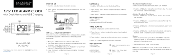 La Crosse Technology 602-249 White LED Mirror Alarm Clock Product Manual | Manualzz