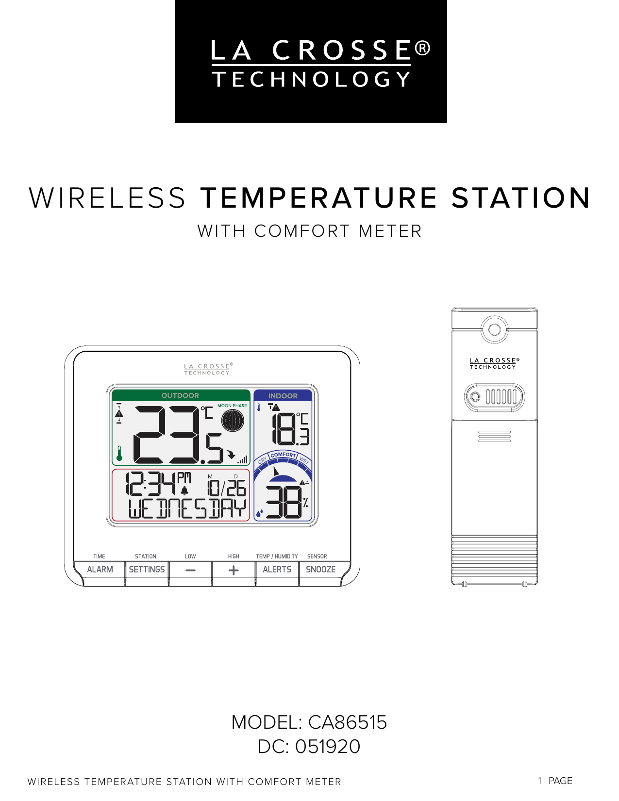 User manual La Crosse Technology TX141-BV3 (English - 3 pages)