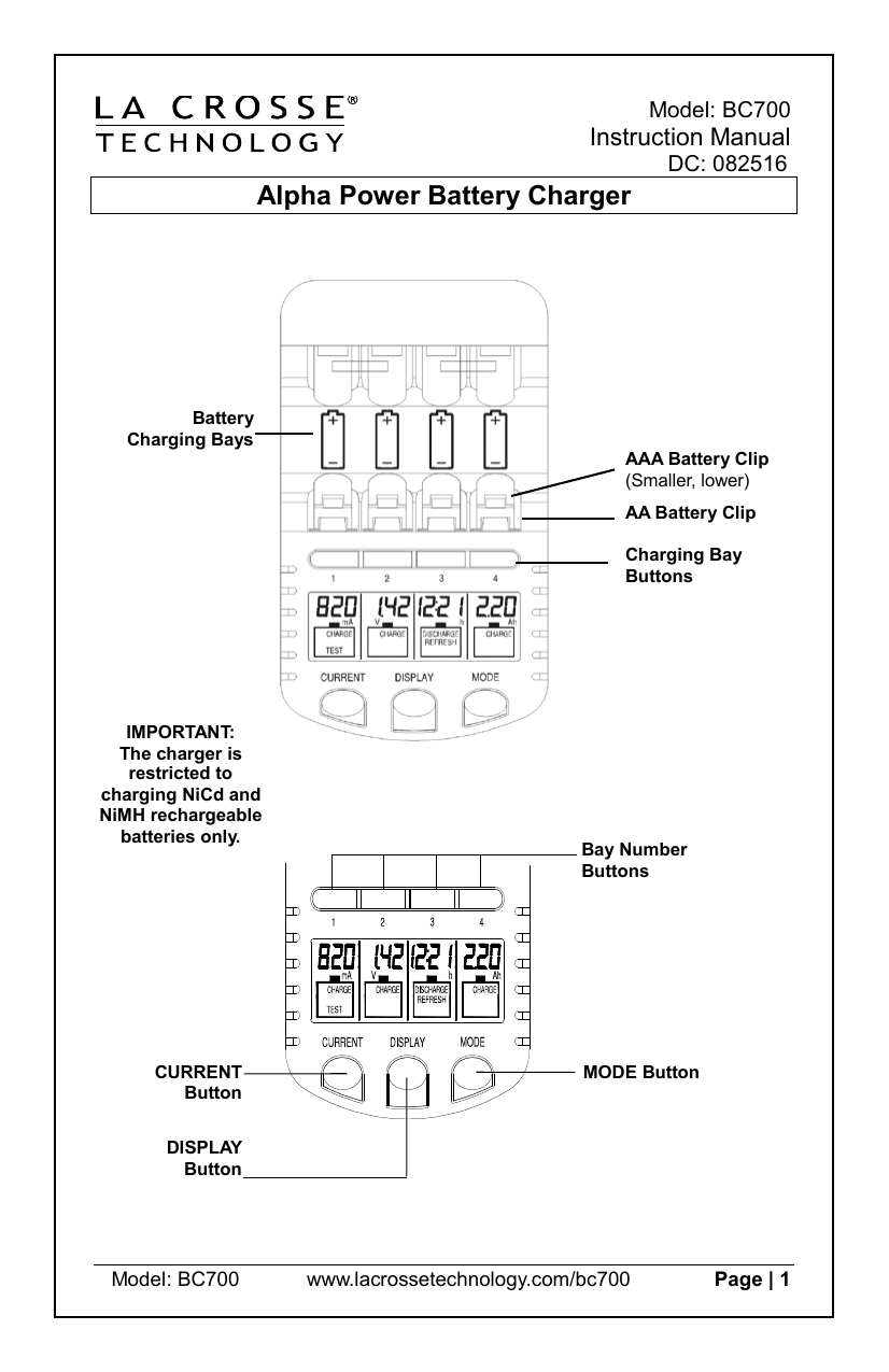 Batteries, Chargers & Accessories Electronics La Crosse Technology