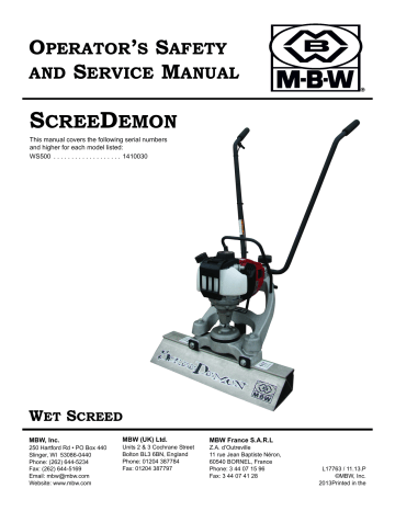 Maintenance. MBW WS500 (REV P) | Manualzz