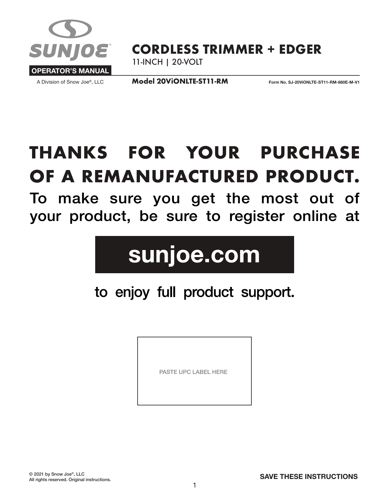 SUNJOE 6-Pack Sun Joe 20VION-STRS-6PK Replacement Spool for String Trimmer 15.7-Feet .047-Inch 20ViON-ST11