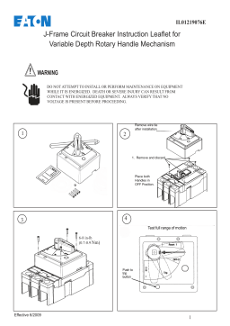 Eaton JG-frame variable depth rotary handle mechanism Owner's Manual