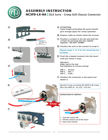 Neutrik Crimp Xlr Chassis Connectors, Neutrik Xlr Wiring Diagram