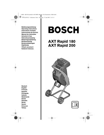 Bosch AXT Rapid 180, AXT Rapid 200 Operating Instructions Manual | Manualzz