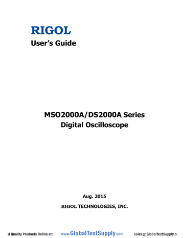 Chapter 3 To Set the Horizontal System. Rigol DS2000A Series, MSO2000A Series | Manualzz