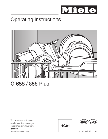 Miele G 658 Plus, G 858 Plus Operating instructions | Manualzz