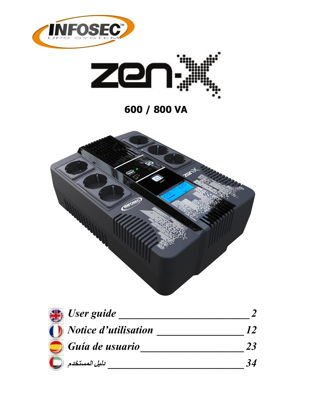 Infosec Zen-x 800 VA Onduleur PC 480 W