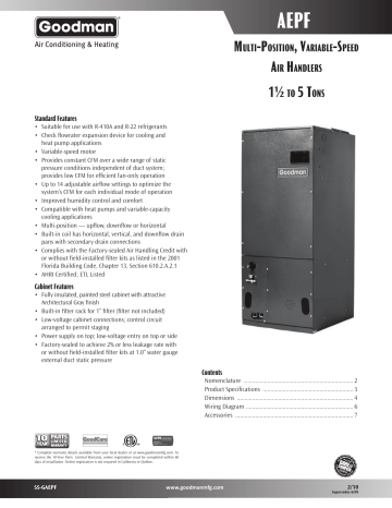 Goodman AEPF Manual | Manualzz