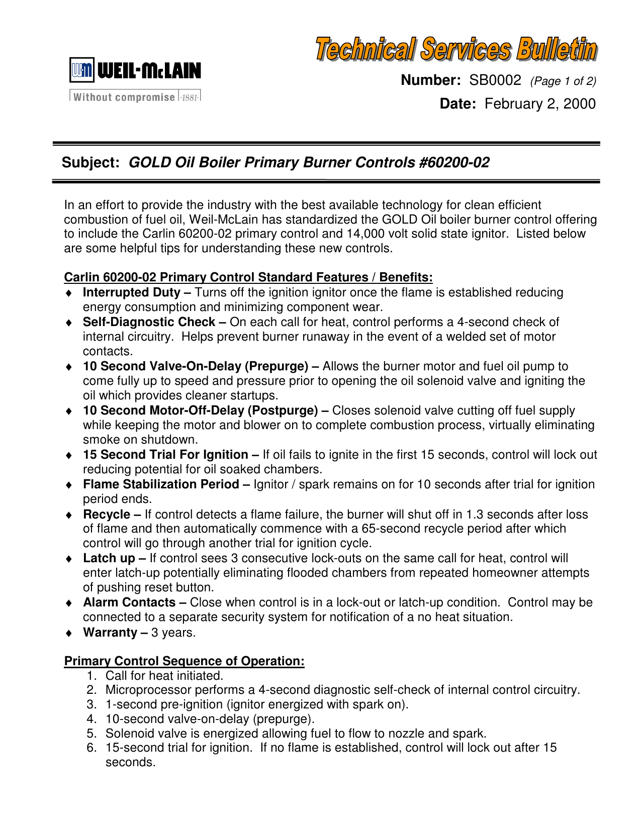 Weil Mclain 60200 02 Technical Bulletin Manualzz