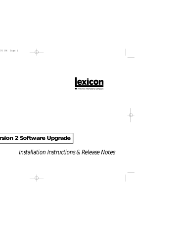 Lexicon MPX 500 Installation Instructions Manual | Manualzz